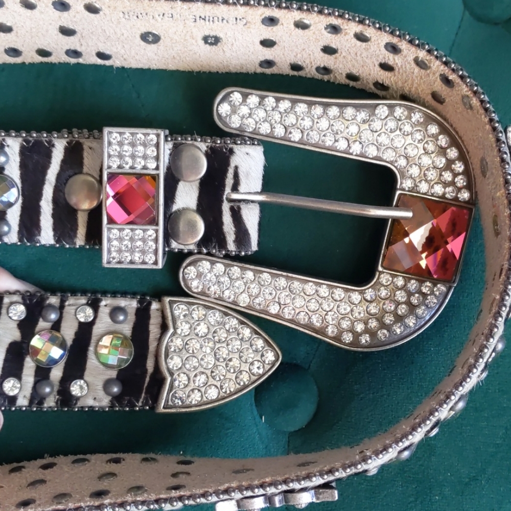 Genuine Leather Zebra Belt